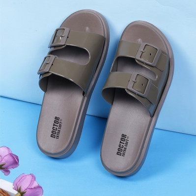 DOCTOR EXTRA SOFT Women Slides(Brown , 4)