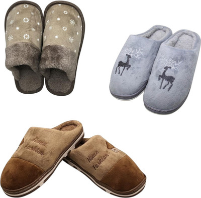 Mahi Enterprises Men Flip Flops(Beige, Grey, Brown , 10)