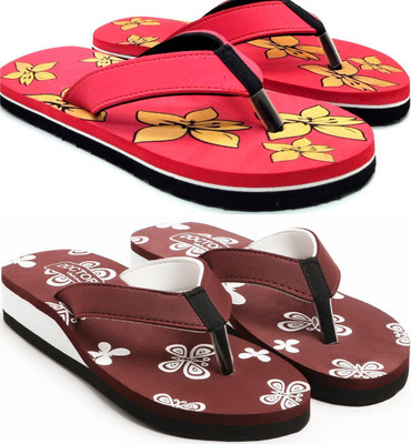 VAHMAH Women Slippers(Red, Maroon , 7)