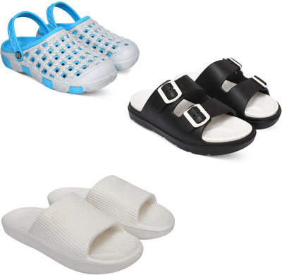 Acorn Men Slides(Blue, Black, White , 10)