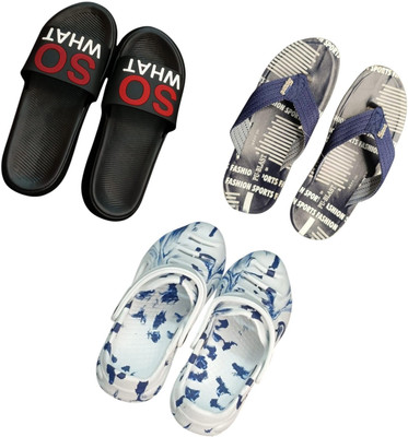 BLIBBERS Men Slippers(Black, Blue, Multicolor , 9)
