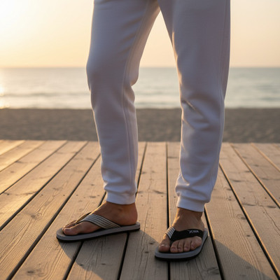 Hilux Men Slippers(Black, Grey , 7)