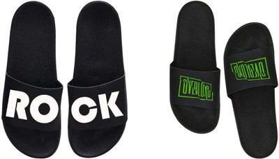 nvisan Men Slides(Green, White, Black , 9)