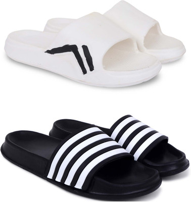 Pampy Angel Men Slides(White, Black , 6)