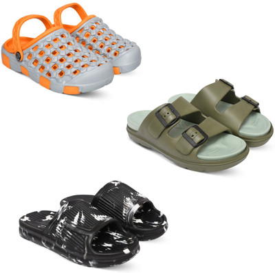 Acorn Men Slides(Orange, Olive, Black, Grey , 8)
