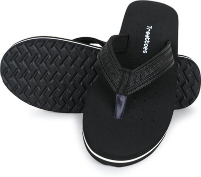 TREATTOES Women Women's Ortho Care Dr Orthopaedic Super Comfort Fit Flat Cushion Chappal Ladies Flip Flops(Black , 7)