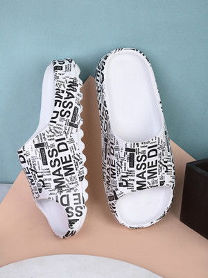 SCETTRO Men Slides(Off White , 8)