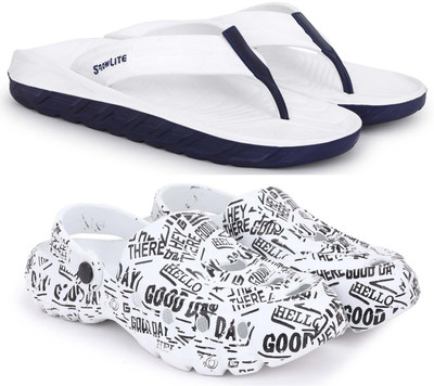 Kapani Fashion Men Slippers(White, White , 7)