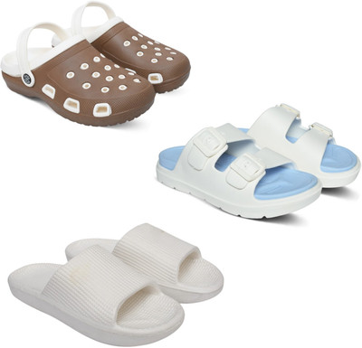 Acorn Men Slides(Brown, Blue, White , 6)