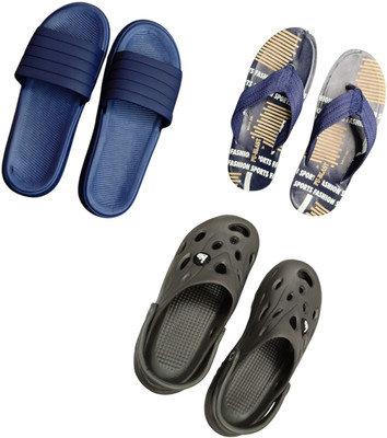 BLIBBERS Men Slippers(Blue, Blue, Grey , 9)