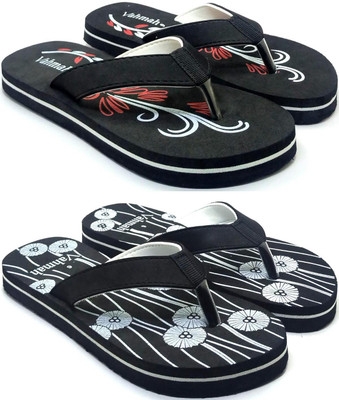 VAHMAH Women Slippers(Black, Black , 8)
