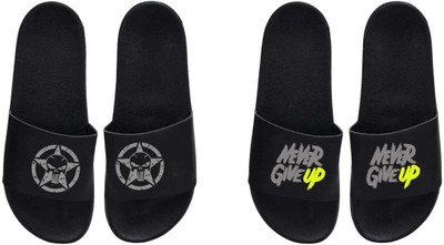 nvisan Men Slides(Black , 9)
