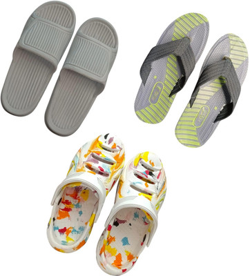 BLIBBERS Men Slippers(Grey, Grey, Multicolor , 8)