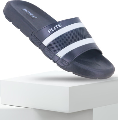 FLITE Men Slides(Black, White , 6)