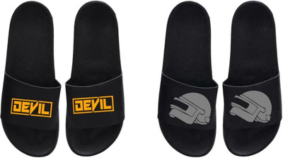 nvisan Men Slides(Black , 9)