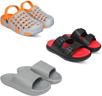 Acorn Men Slides(Orange, Red, Silver , 8)