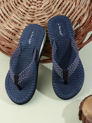 TWO SOFT Women Slippers(Blue , 8)