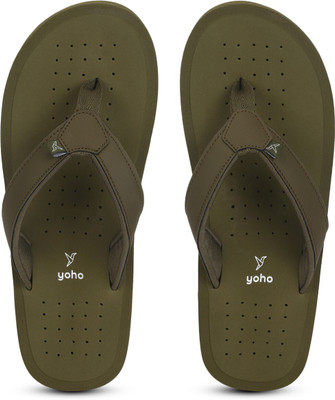 yoho Men ArchFlex Men ortho slippers with arch support |Soft Flip Flops(Olive , 7)