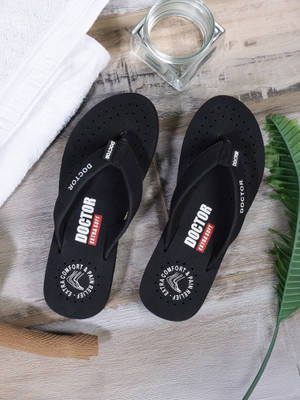 DOCTOR EXTRA SOFT Women Orthopaedic Super Comfort Fit Flat Cushion OR D-16 Flip Flops(Black , 7)