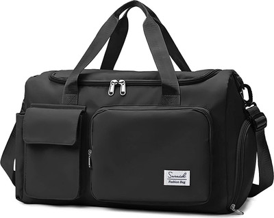 Sapetro Premium Black Duffel Bag for men and women Small Travel Bag(Black)