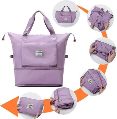 PICKFIT Women's Waterproof Lightweight Portable Folding Travel Duffel Bag_TDB08 Small Travel Bag  - Medium(Purple)