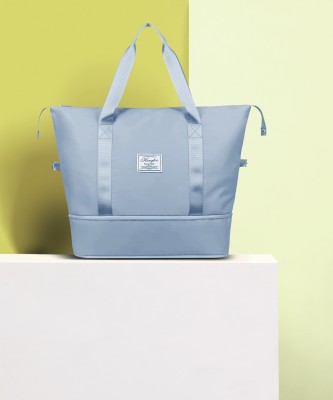 LOGICMART Foldable Travel Duffel Bag Large Capacity Folding Travel Bag Small Travel Bag  - Large(Blue)