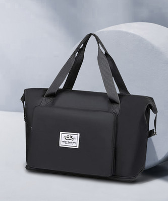 Melodies Emart Large Capacity Folding Travel Lightweight Waterproof Small Travel Bag  - Large(Black)
