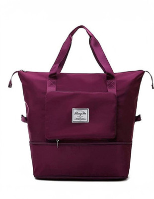 ALLEY STREET Expandable Travel Waterproof Carry Small Travel Bag  - LARGE(Purple)