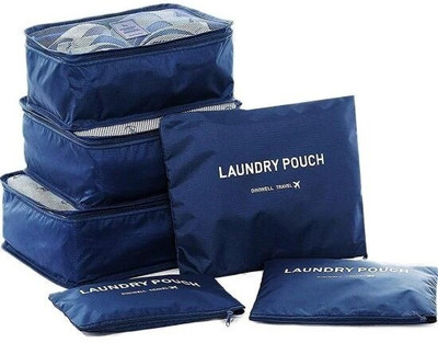 Shreyaa Collection Cube Travel Organizer for Men and Women 6 Pcs Luggage Clothes Storage Pouch Bags Small Travel Bag(Blue)