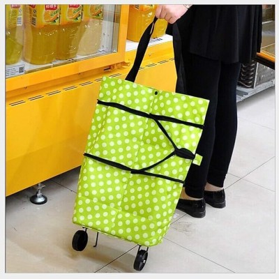 Priyank Shopping Foldable Bag for Vegetables & Grocery with Wheels Size Adjustable Small Travel Bag  - Regular(Multicolor)