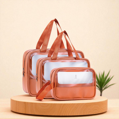 Parisal One Set, Endless Styles – Premium 3-in-1 Bag Collection for Every Look Small Travel Bag  - Large , Medium , Small(Orange, White)
