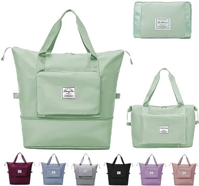 Melodies Emart Large Capacity Folding Travel Lightweight Waterproof Small Travel Bag  - Large(Green)