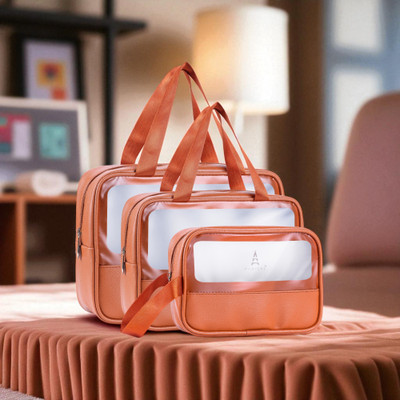 Parisal One Set, Endless Styles – Premium 3-in-1 Bag Collection for Every Look Small Travel Bag  - Large , Medium , Small(Orange, White)
