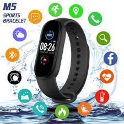 GUGGU CAQ_285T_M5 Smart band compatiable with all Smartphones(Black Strap, Size : Free Size)