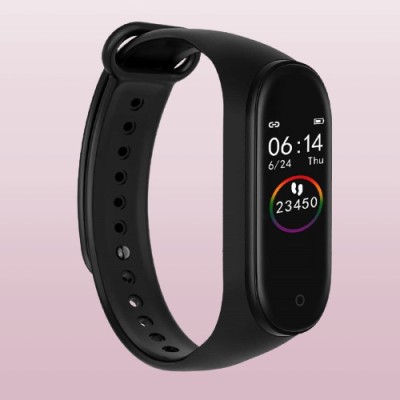 Famekart M4 Smart Band For Track Heart Rate, Step Track With OLED Diplay - Z(Black Strap, Size : 12*11*6 CM)
