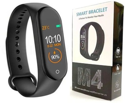 GUGGU EBN_225O_M4 Smart band compatiable with all Smartphones(Black Strap, Size : Free Size)