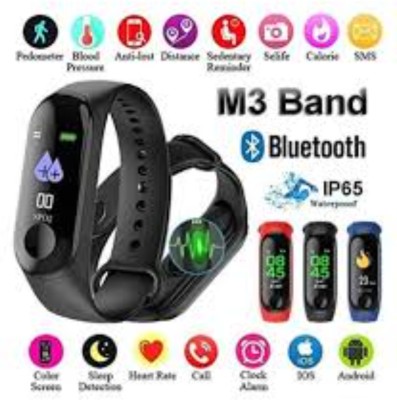 Clairbell CAQ_285T_M3 Smart band compatiable with all Smartphones(Black Strap, Size : Free Size)