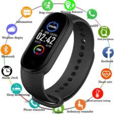 GUGGU ARN_246F_M5 Smart band compatiable with all Smartphones(Black Strap, Size : Free Size)