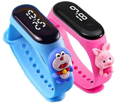 Offtrot Smart Band Watch for Kids(Pink and Blue Strap, Size : free size)