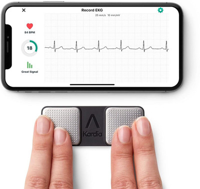 AliveCor KardiaMobile Single Lead - Wireless ECG Device(Gray Strap, Size : NA)
