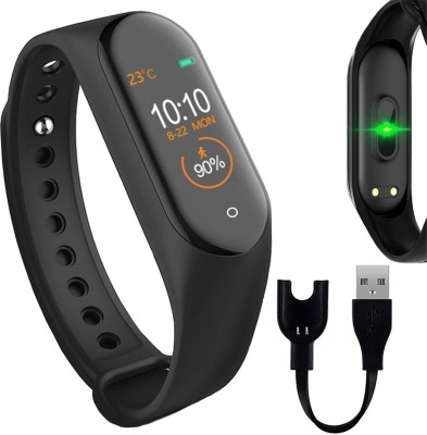 GUGGU EBN_168V_M4 Smart band compatiable with all Smartphones(Black Strap, Size : Free Size)