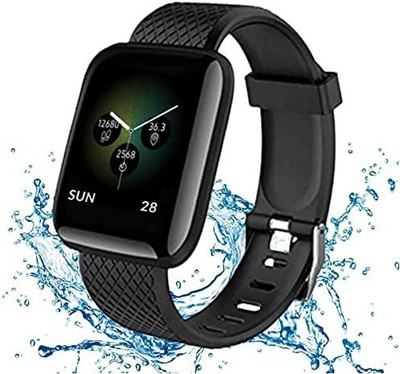 Rhobos 6 Years Warranty D116 Intelligence Bluetooth Monitor/Smart Bracelet/He(Black Strap, Size : Free Size)