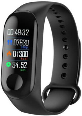 VR Bright Lite M3 Smart Band Heart Rate-SE1WE(Black Strap, Size : M)