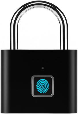 AERYS Smart Lock Fingerprint Biometric Padlock, Keyless &Password-Free Access, Stores 20 Fingerprint, Waterproof Metal Smart Door Lock(Black)