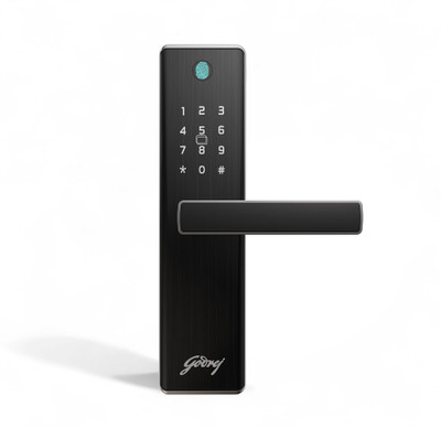 Godrej Locks New Launch' Smart Lock | Neo Prime Digital Lock For Wooden Door | Fingerprint, PIN, RFID Card & Mechanical Key | 4 in 1 Access |3 years warranty Smart Door Lock(Grey)
