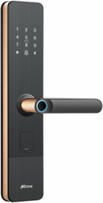 OZONE Smart External Door Lock for Wooden & Metal Doors with 5-way Access Mobile App:: Fingerprint:: Password:: RFID Card and Emergency Key | Rose Gold Smart Door Lock