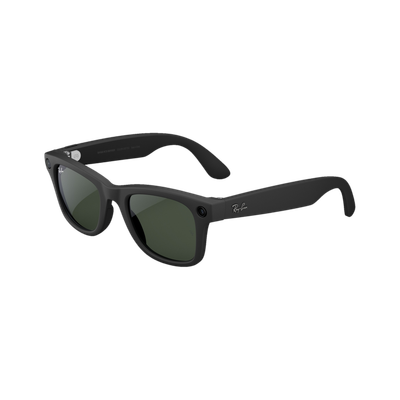 Ray-Ban | Meta Wayfarer (Gen 1) with Meta AI, photo and video capture(Matte Black, Green lenses)