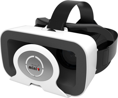 IRUSU 3d vr headset box with touch button for gaming,watching videos(Smart Glasses, White)