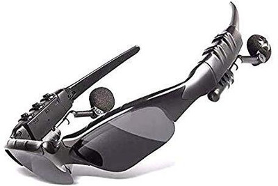 SunGlow 2 in 1 Wireless Bluetooth MP3 Sunglasses Polarized Lenses Music(Smart Glasses, Black)