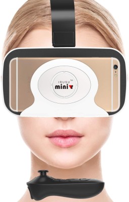 IRUSU Mini VR Virtual Reality 3D Headset With 42MM HD lens For Mobiles(Smart Glasses, White)